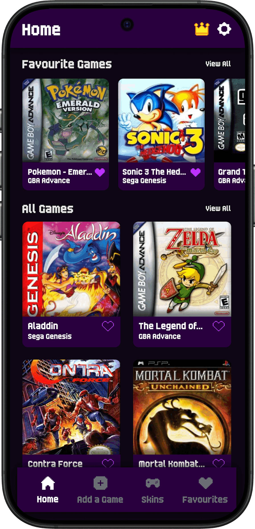Retro Game Emulator App Screenshot 1