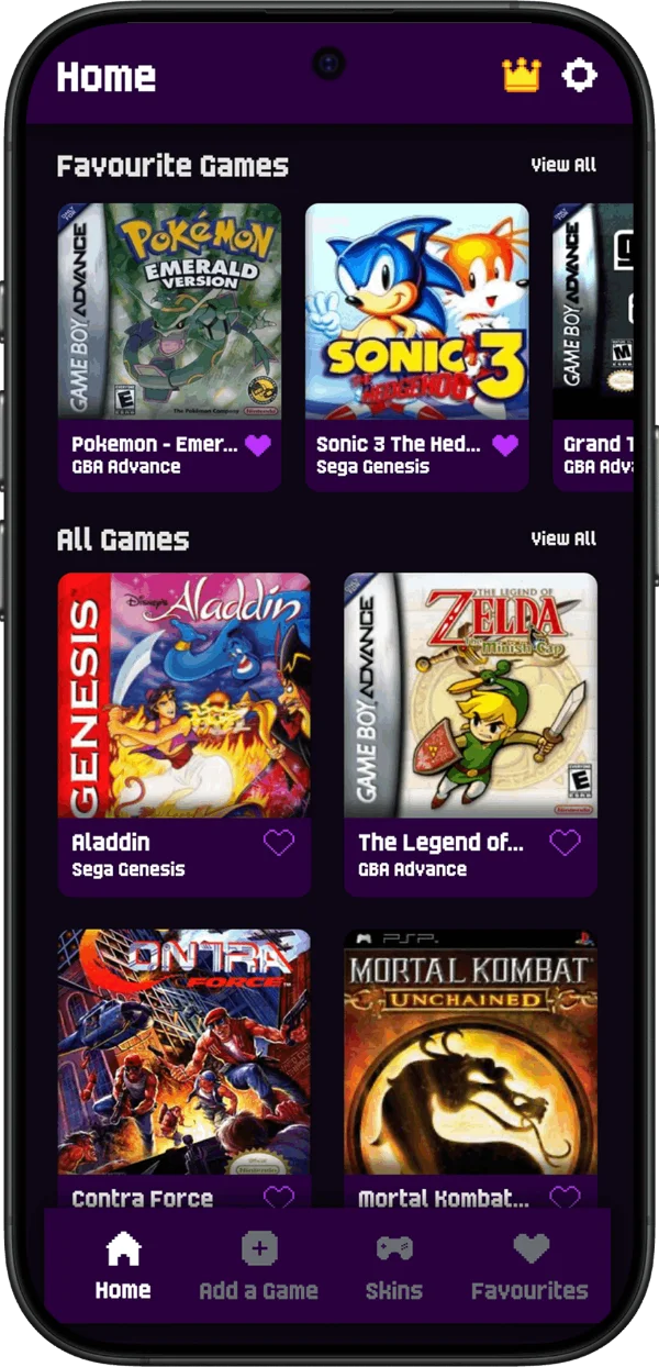 Retro Game Emulator App Screenshot 1